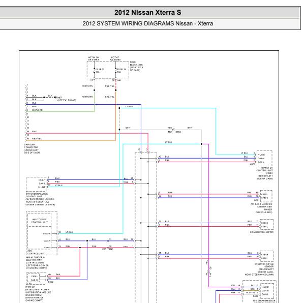 2012年日产帕拉丁网络通讯电路图