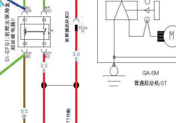 2020年长安CS55 PLUS 起动机继电器电路图