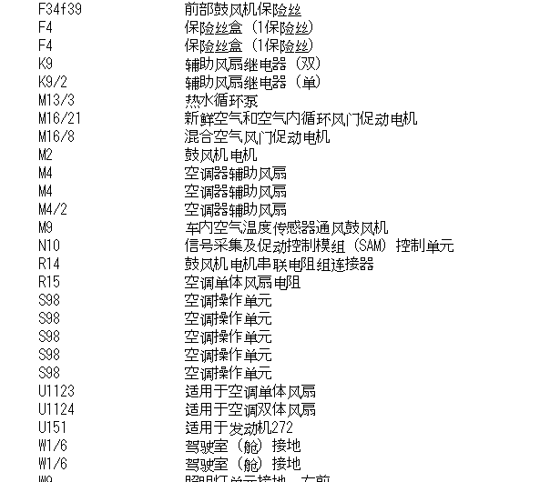 2010年奔驰威霆空调和风扇电路图