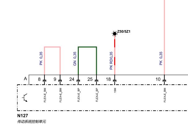 2022年奔驰E350传动控制单元电路图资料