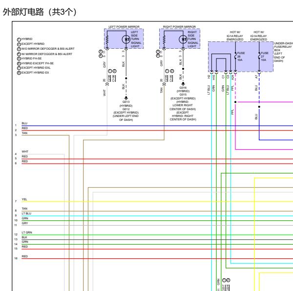 2024年本田CRV灯光电路图
