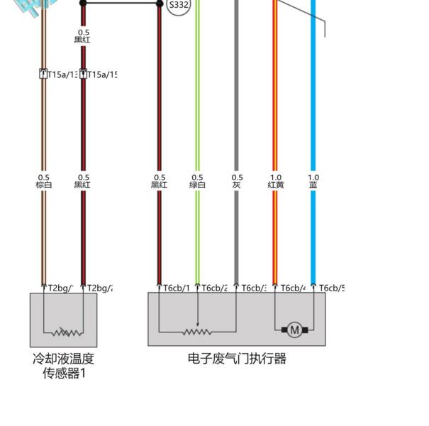 2023年北京BJ40 HY4C20B发动机冷却液温度传感器1电路图