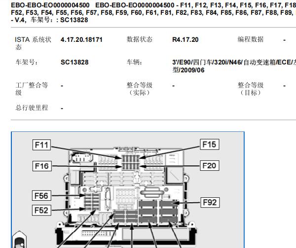 2010年宝马320i保险丝电路图和位置资料