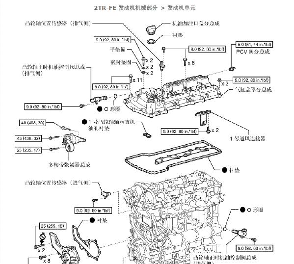 丰田霸道2TR发动机维修手册资料