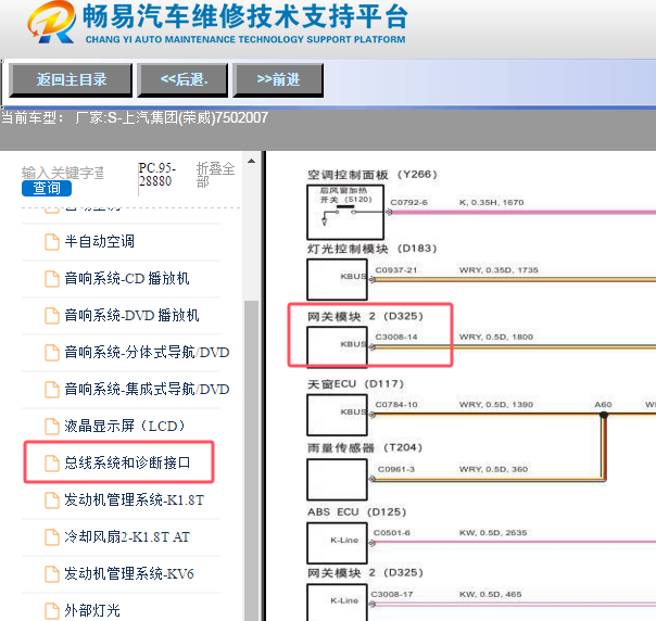 2007年上汽集团(荣威)-750网关电路图