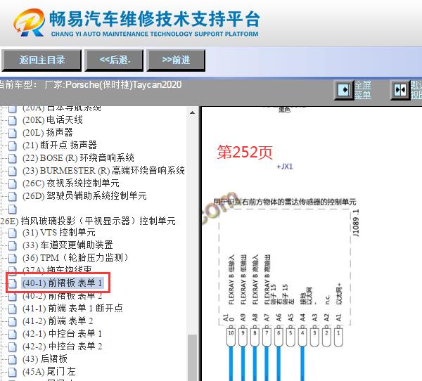 2020年保时捷Taycan雷达电路图资料
