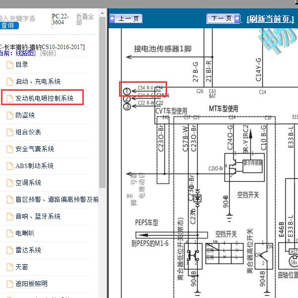 2016-2017年长安CS10 C54电路图