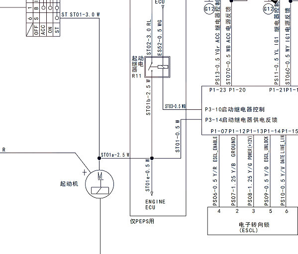 2013年广汽吉奥星朗启动和通讯电路图