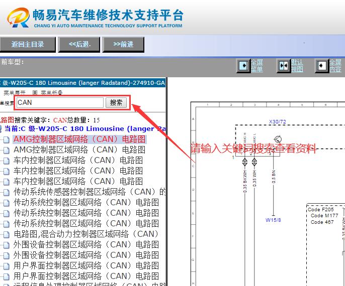 2015年奔驰C180网络通讯电路图