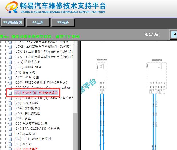 2018年保时捷卡宴娱乐音响电路图