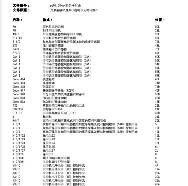 2015年奔驰GLK260发动机电路图
