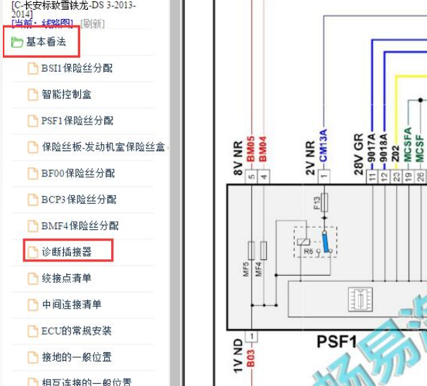 13年雪铁龙DS3车载网络电路图