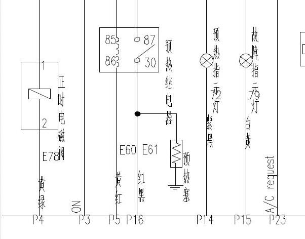 中兴威虎CYQD80D-E3发动机预热电路图