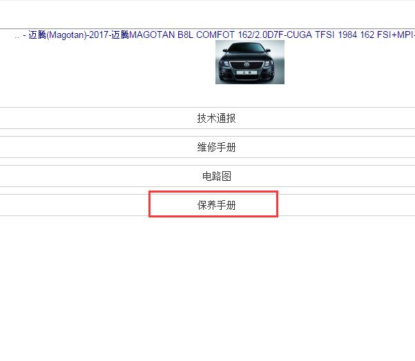 2017年大众迈腾原厂保养标准手册