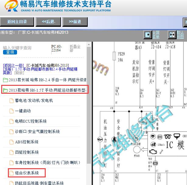 2013年哈弗H6组合仪表电路图