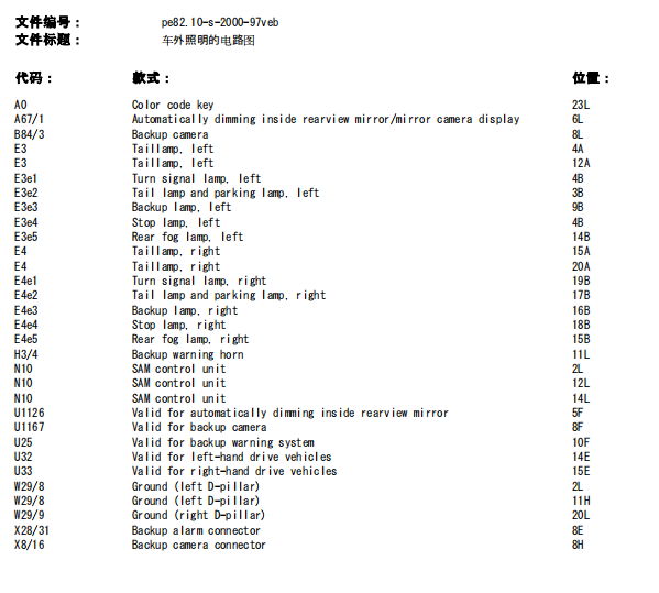2004年奔驰唯雅诺灯光电路图