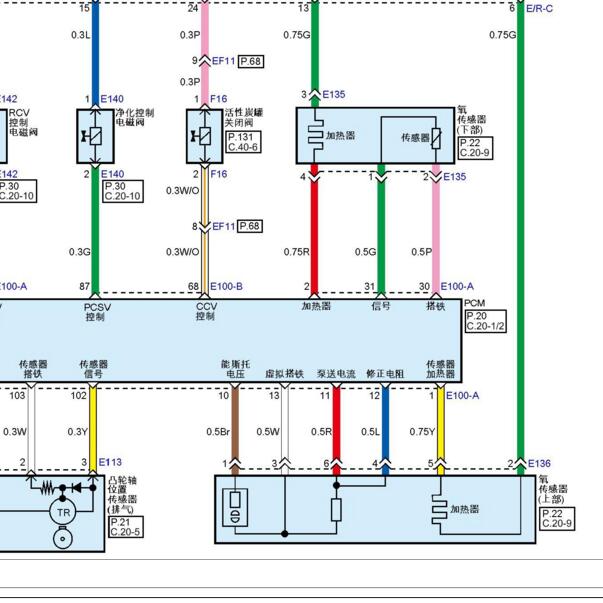 2021年起亚嘉华G4NN发动机氧传感器电路图.