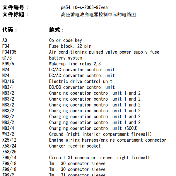 2009年奔驰威霆蓄电池充电电路图和保险资料