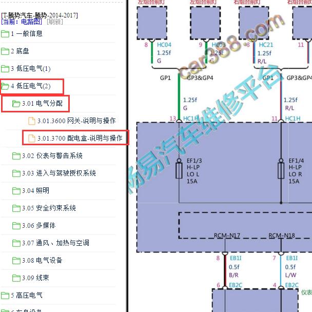 2014-2017年腾势保险电路图
