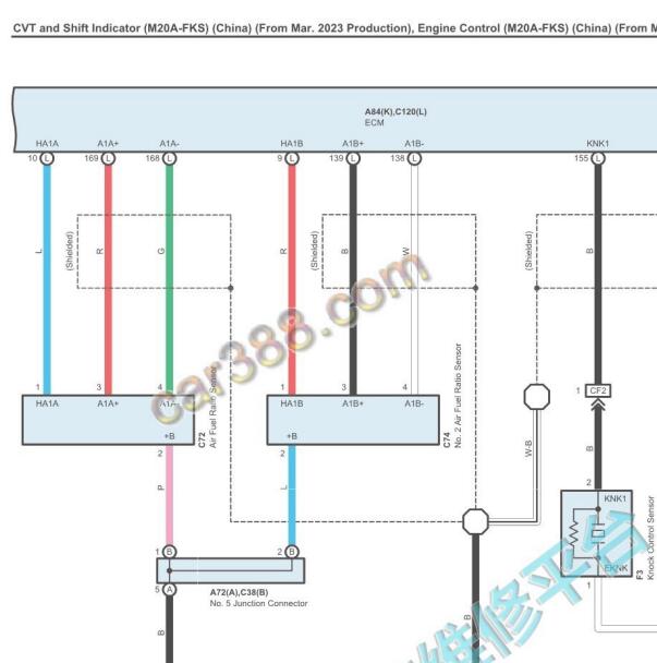 2023年雷克萨斯ES200 M20A发动机电路图