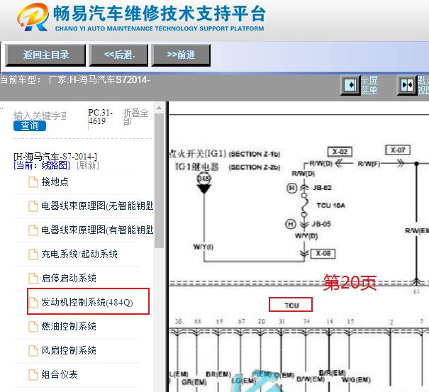 2014年海马S7变速箱电路图资料