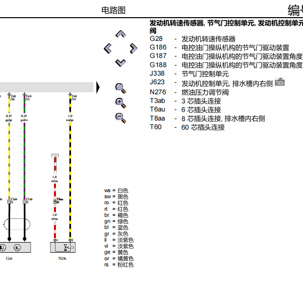 2012年大众辉腾节气门电路图