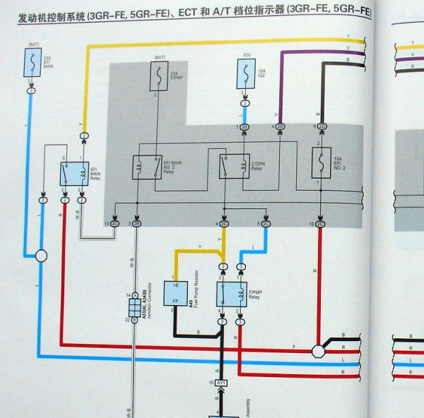 2006年丰田皇冠变速箱和发动机电路图针脚资料