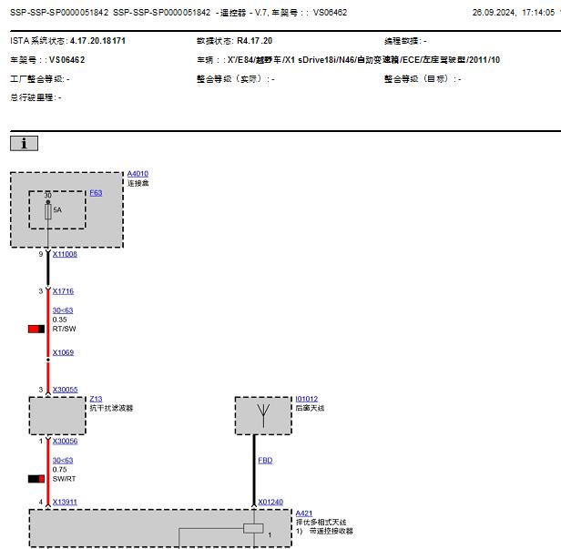 2010年宝马X1遥控电路图和位置资料