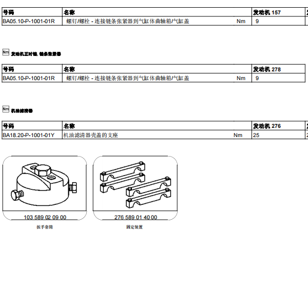 2014年奔驰ML400正时链轮扭矩资料