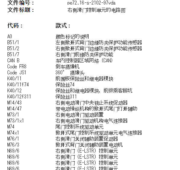 2021年奔驰威霆右中门电路图