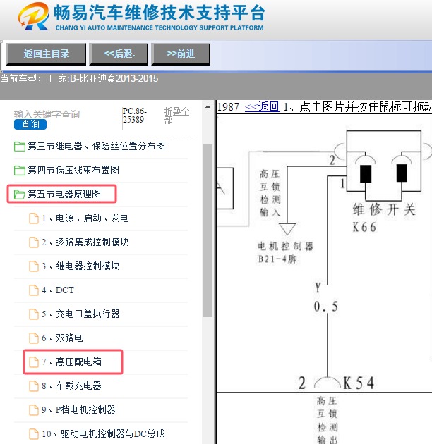 2013-2015年比亚迪秦高压互锁电路图