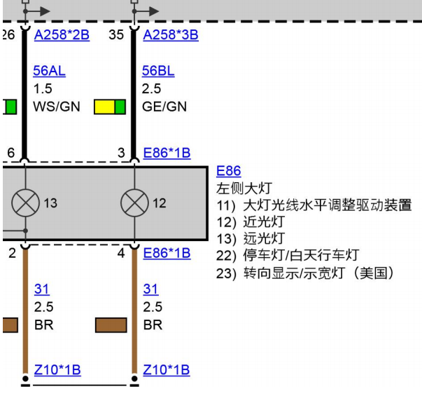 2016年宝马X5大灯电路图针脚和位置资料