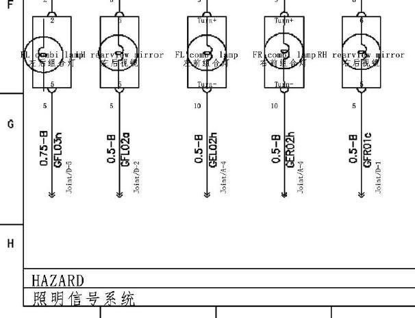 2020年江淮帅铃T8转向灯电路图资料