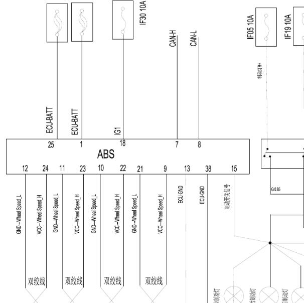 2021年江淮瑞风M4 ABS电路图