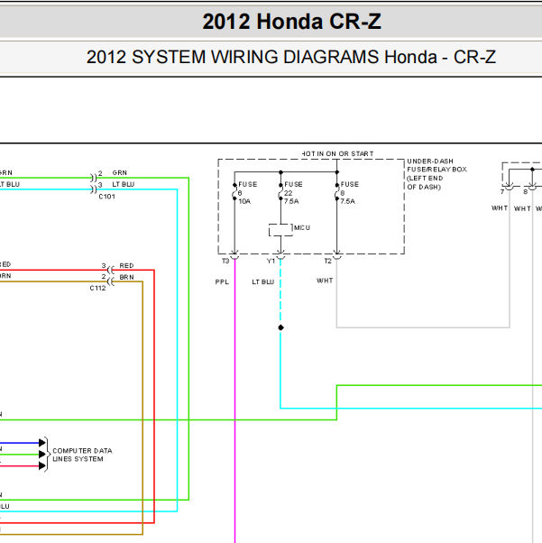2012年本田CR-Z 气囊电路图