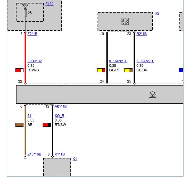 2015年宝马X6M打气泵电路图与继电器位置
