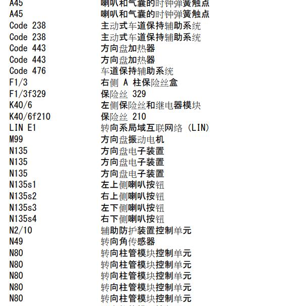 2015年奔驰C200L转向系统电路图