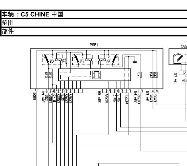 2011年雪铁龙C5发动机电路图