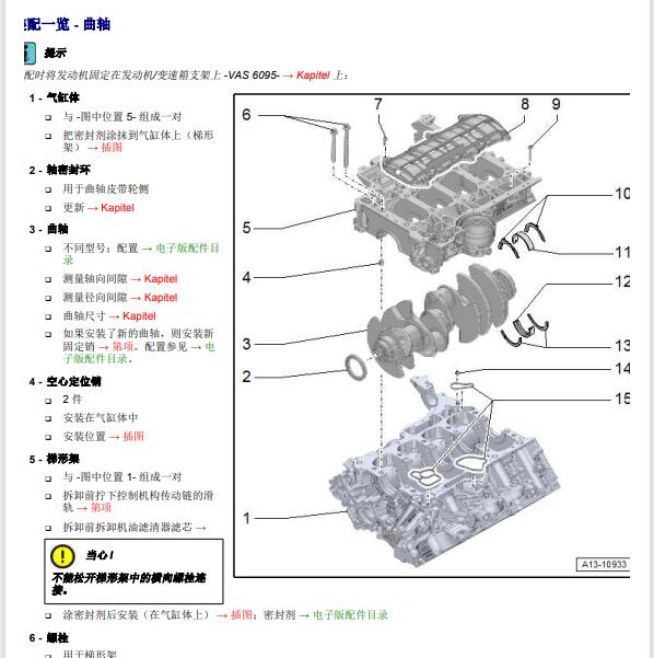 2013年奥迪S6 CEU4.0发动机维修手册