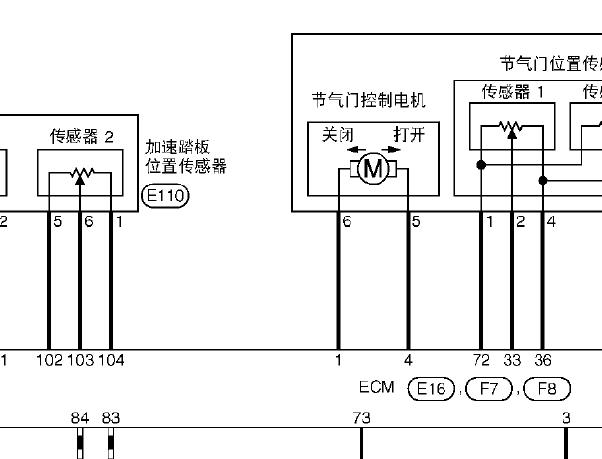 2008年日产天籁发动机节气门电路图