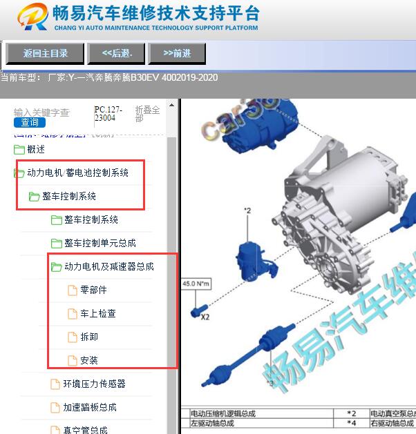 2019-2020年奔腾B30EV400驱动电机维修手册