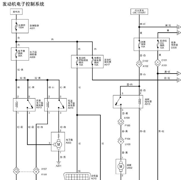 2014年福田快运BJ491EQ4A发动机电路图