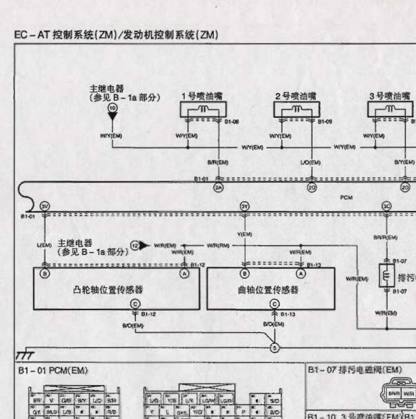 2004年福美来ZM发动机凸轮轴位置传感器电路图
