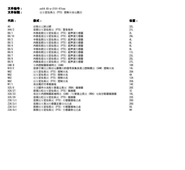 2006年奔驰S600L 雷达模块电路图