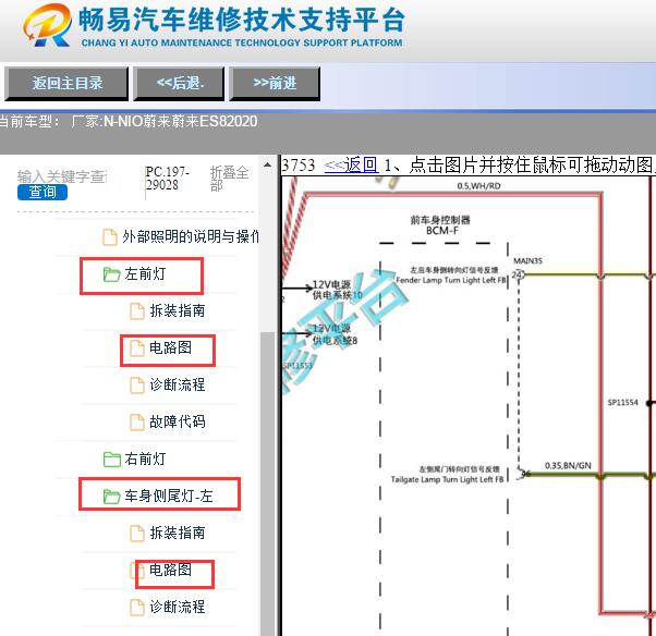 2020年蔚来ES8大灯与尾灯电路图
