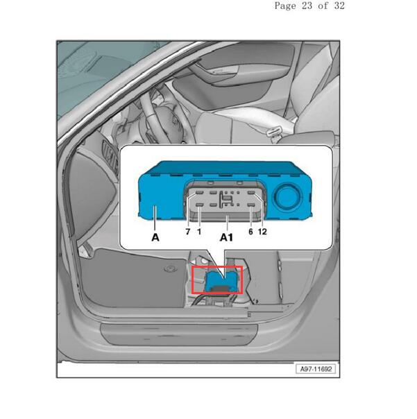 2016年奥迪Q3 J532稳压器安装位置