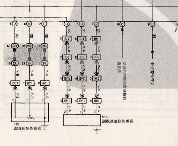 2008年丰田普拉多仪表油泵油浮子电路图