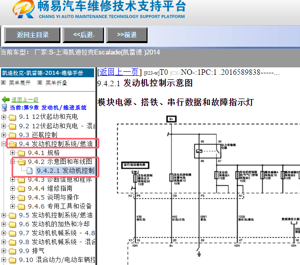 2014年凯迪拉克凯雷德发动机电路图