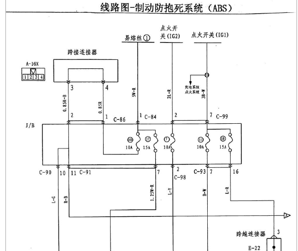 2002年长丰猎豹黑金刚ABS线路图