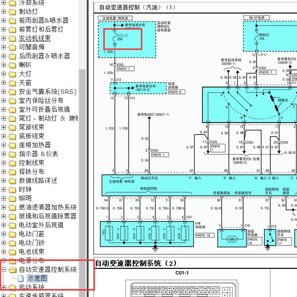 2011年现代雅绅特电子控制模块C保险电路图